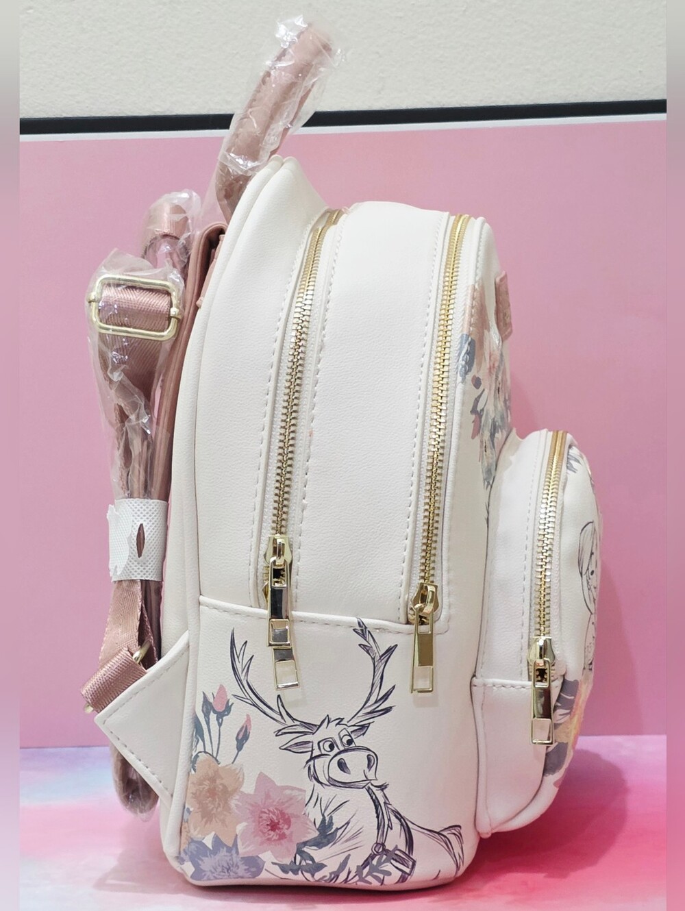 Disney Frozen Floral Embroidered Sketch Portraits Mini Backpack and Wallet - Picture 12 of 16